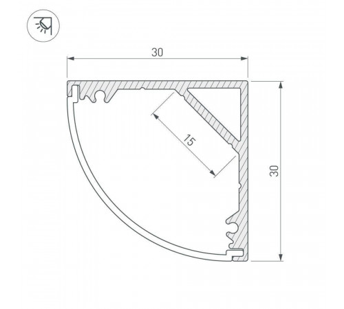 Профиль Arlight SL-KANT-H30-2000 ANOD 019333 Профиль Arlight SL-KANT-H30-2000 ANOD 019333