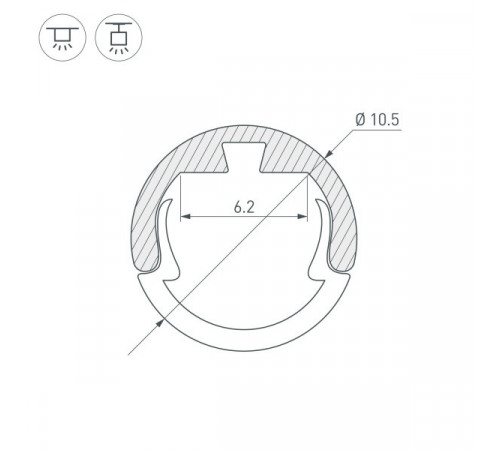Профиль Arlight Round-D10.5-2000 Anod Black 033036 Профиль Arlight Round-D10.5-2000 Anod Black 033036