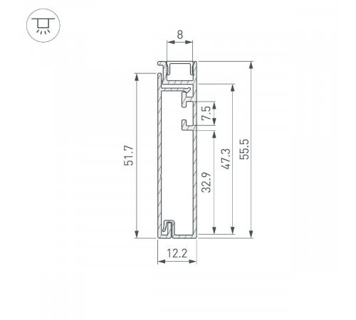 Профиль Arlight PLINTUS-H55-2000 BLACK 045442 Профиль Arlight PLINTUS-H55-2000 BLACK 045442