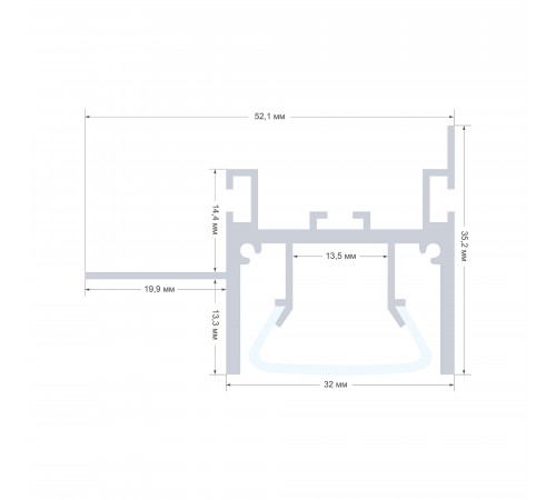 Алюминиевый профиль для натяжного потолка Apeyron 08-55