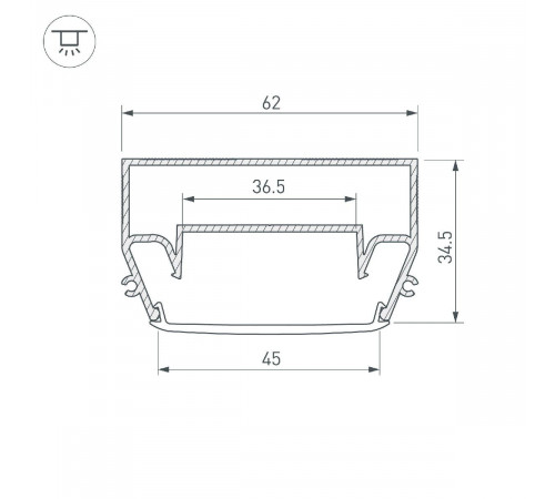 Профиль Arlight STRETCH-S-50-CEIL-CENTER-2000 (GAMMA50) 040700 Профиль Arlight STRETCH-S-50-CEIL-CENTER-2000 (GAMMA50) 040700
