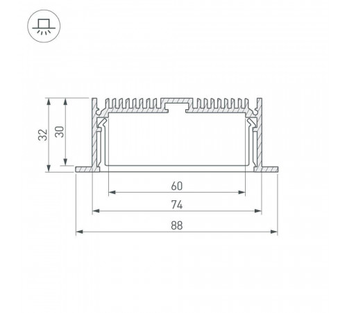 Профиль Arlight SL-LINIA88-F-2000 ANOD 019315 Профиль Arlight SL-LINIA88-F-2000 ANOD 019315