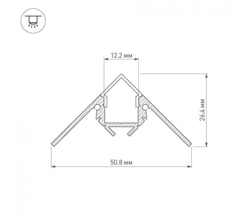 Профиль Arlight ARH-DECORE-S12-EXT-F-2000 ANOD внешний 023897 Профиль Arlight ARH-DECORE-S12-EXT-F-2000 ANOD внешний 023897