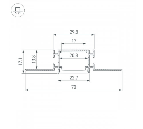 Профиль Arlight FANTOM-W23-2000 ANOD 040330 Профиль Arlight FANTOM-W23-2000 ANOD 040330
