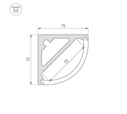 Профиль Arlight SL-KANT-H15-2000 ANOD 019327 Профиль Arlight SL-KANT-H15-2000 ANOD 019327