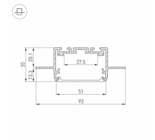 Алюминиевый профиль Arlight SL-Linia55-Fantom-2500 Anod 035650 Алюминиевый профиль Arlight SL-Linia55-Fantom-2500 Anod 035650