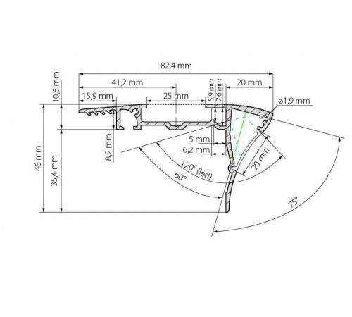 Профиль с экраном Arlight ALU-STAIR-DK-2000 ANOD+FROST 015473