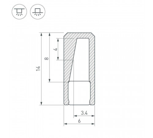 Профиль с экраном Arlight ALU-NANO-6-2000 ANOD+SILICONE 021940 Профиль с экраном Arlight ALU-NANO-6-2000 ANOD+SILICONE 021940