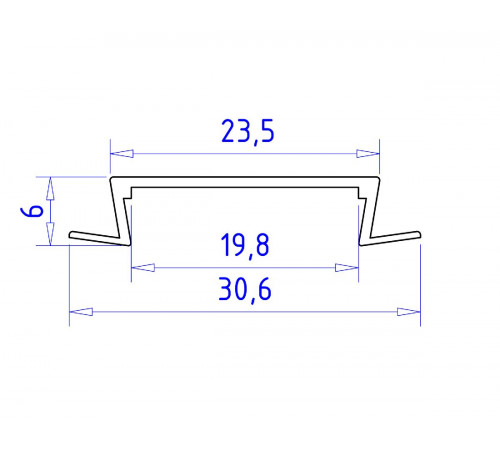 Алюминиевый встраиваемый профиль Ambrella Light Alum Profile GP1100AL Алюминиевый встраиваемый профиль Ambrella Light Alum Profile GP1100AL