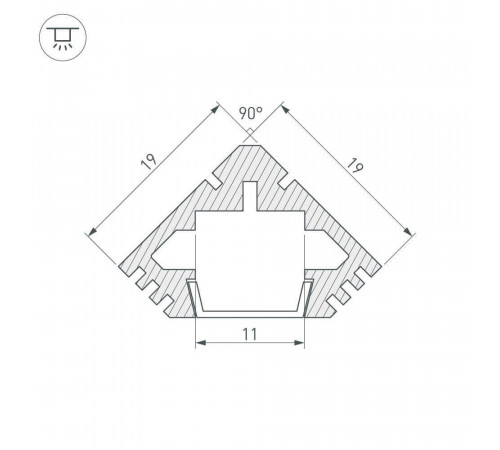 Профиль Arlight PDS45-T-3000 ANOD 018961 Профиль Arlight PDS45-T-3000 ANOD 018961