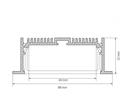 Профиль Arlight SL-LINIA88-F-2000 ANOD 019315 Профиль Arlight SL-LINIA88-F-2000 ANOD 019315