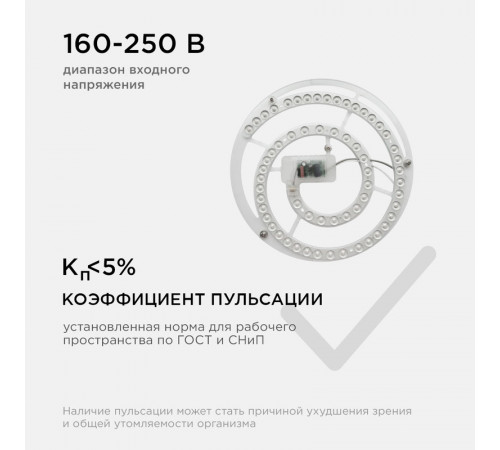 Светодиодный модуль со встроенным драйвером Apeyron 160-250В 48Вт 4450 лм 6500K 02-30 Светодиодный модуль со встроенным драйвером Apeyron 160-250В 48Вт 4450 лм 6500K 02-30
