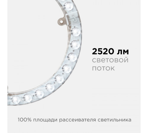 Светодиодный модуль со встроенным драйвером Apeyron 230В 2835 28Вт 2520 лм 4000К 02-63 Светодиодный модуль со встроенным драйвером Apeyron 230В 2835 28Вт 2520 лм 4000К 02-63