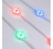 Модуль управляемый Arlight SOLEX-DMX-3535-6-24V RGB 120deg (D40x16mm, 1.5W, IP67) 028882