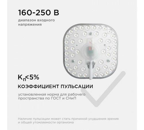 Светодиодный модуль со встроенным драйвером Apeyron 160-250В 24Вт 2100 лм 6500K 02-29 Светодиодный модуль со встроенным драйвером Apeyron 160-250В 24Вт 2100 лм 6500K 02-29