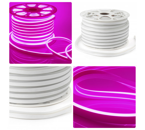 Светодиодный неон мини Apeyron 220В 5,5Вт/м smd2835 120д/м IP65 50м розовый 17-38