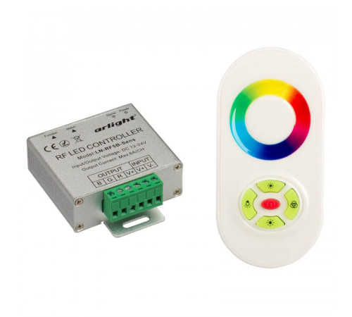 Контроллер Arlight LN-RF5B-Sens White (12-24V,180-360W) 016487 Контроллер Arlight LN-RF5B-Sens White (12-24V,180-360W) 016487