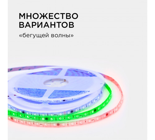 Комплект адресной светодиодной ленты Apeyron 24В 14,4Вт/м smd5050 60д/м IP65 10м RGB (адаптер питания, контроллер) 10-100 Комплект адресной светодиодной ленты Apeyron 24В 14,4Вт/м smd5050 60д/м IP65 10м RGB (адаптер питания, контроллер) 10-100