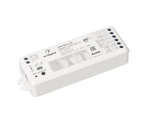 Контроллер Arlight Smart-Tuya-Multi (12-24V, 5x3A, RGB-Mix, 2.4G) 031679 Контроллер Arlight Smart-Tuya-Multi (12-24V, 5x3A, RGB-Mix, 2.4G) 031679