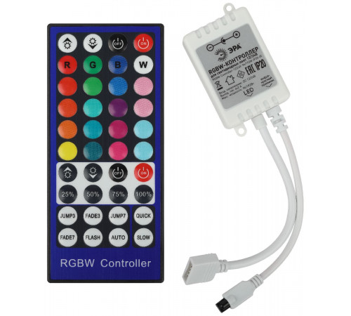 Контроллер с ИК пультом Эра RGBW-Controller-12/24V-96/192W-IP20-IR Б0061113 Контроллер с ИК пультом Эра RGBW-Controller-12/24V-96/192W-IP20-IR Б0061113