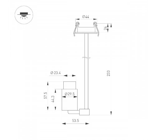 Встраиваемый спот Arlight ART-NEMO-BUILT-ZOOM-L205-R29.5-2W Warm3000 049779 Встраиваемый спот Arlight ART-NEMO-BUILT-ZOOM-L205-R29.5-2W Warm3000 049779