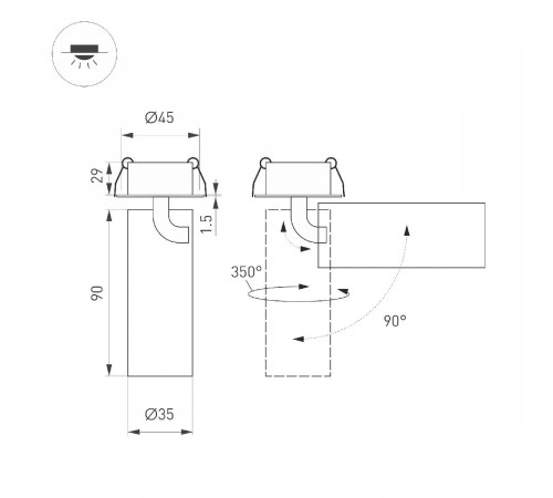 Встраиваемый спот Arlight SP-NUANCE-BUILT-FLAP-R35-7W Day4000 049904 Встраиваемый спот Arlight SP-NUANCE-BUILT-FLAP-R35-7W Day4000 049904