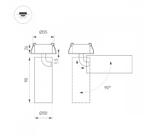 Встраиваемый спот Arlight SP-GABI-BUILT-FLAP-R50-9W Warm3000 049932