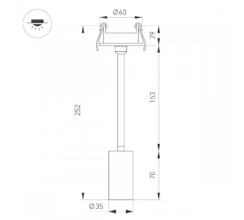 Встраиваемый спот Arlight LGD-PERISCOPE-R35-6W Day4000 (WH, 24 deg, 230V) 045199