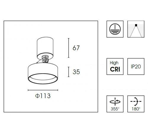 Накладной спот Delight Collection WB8513DR Накладной спот Delight Collection WB8513DR