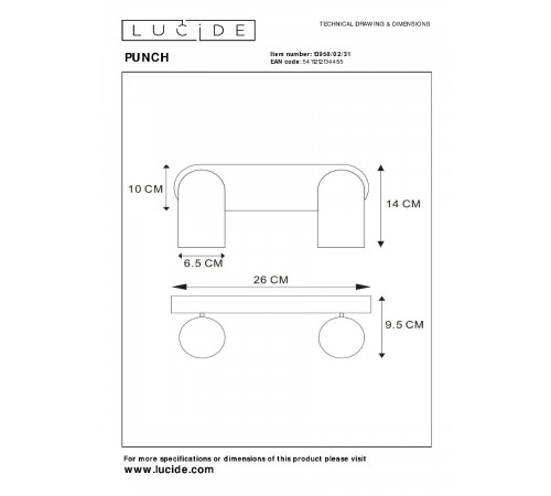 Спот Lucide Punch 13958/02/31 Спот Lucide Punch 13958/02/31