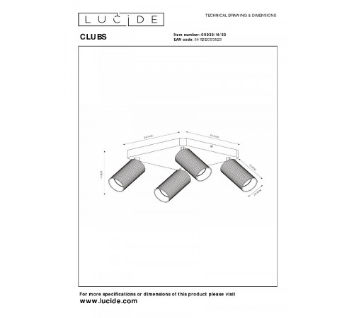 Спот Lucide Clubs 09939/14/30