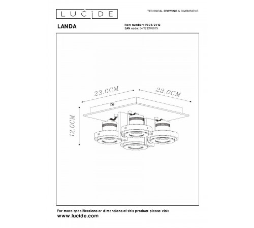 Спот Lucide Landa 17906/21/12