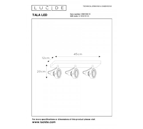 Спот Lucide Tala Led 31931/36/31 Спот Lucide Tala Led 31931/36/31