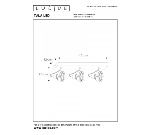 Спот Lucide Tala Led 31931/36/30 Спот Lucide Tala Led 31931/36/30