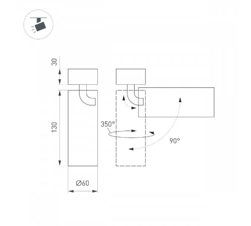 Спот Arlight SP-GABI-SURFACE-FLAP-R60-12W Day4000 049921 Спот Arlight SP-GABI-SURFACE-FLAP-R60-12W Day4000 049921