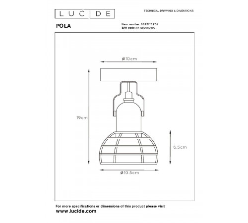 Спот Lucide Paulien 08927/01/35 Спот Lucide Paulien 08927/01/35