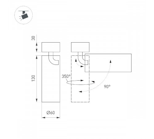 Спот Arlight SP-GABI-SURFACE-FLAP-R60-12W Warm3000 052350 Спот Arlight SP-GABI-SURFACE-FLAP-R60-12W Warm3000 052350