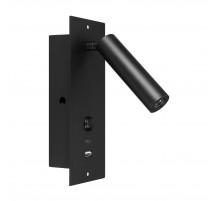 Спот Arlight SP-BED-CHARGE-BUILT-S80x230-3W Warm3000 (BK, 20 deg, 230V, USB-A, USB-C) 046880