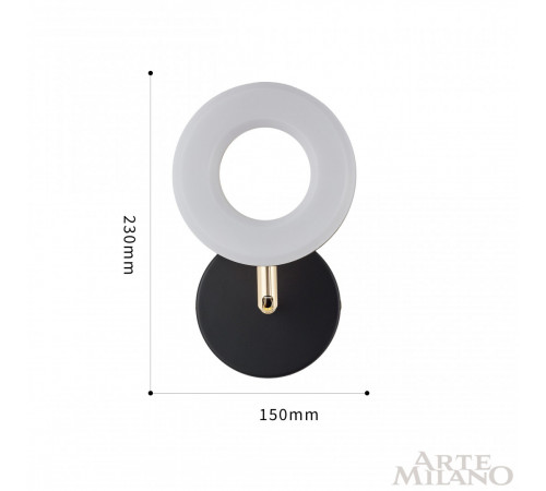 Бра Arte Milano 271399/1B BK/GD Бра Arte Milano 271399/1B BK/GD