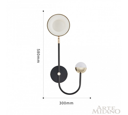 Бра Arte Milano Ferrara 273299/1+1 BK/GD Бра Arte Milano Ferrara 273299/1+1 BK/GD