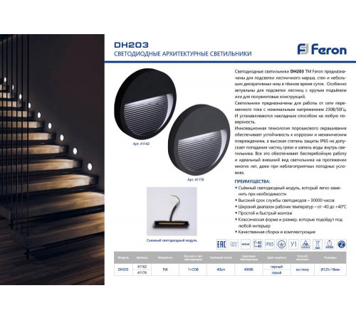 Накладной светодиодный светильник Feron DH203 41176 Накладной светодиодный светильник Feron DH203 41176
