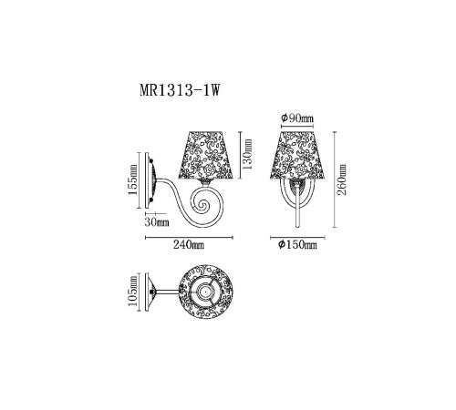 Бра Myfar Luna MR1313-1W Бра Myfar Luna MR1313-1W