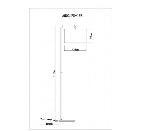 Торшер ARTE Lamp A5024PN-1PB Торшер ARTE Lamp A5024PN-1PB