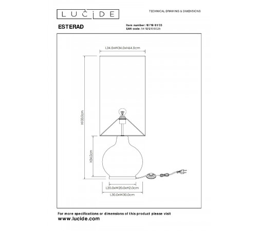 Торшер Lucide Esterad 10719/81/33 Торшер Lucide Esterad 10719/81/33