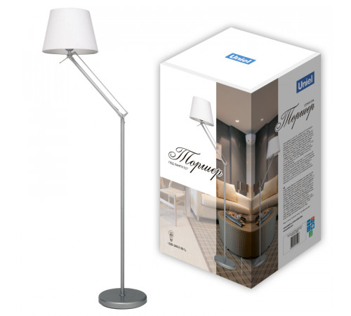 Торшер Uniel UML-T500 E27 SILVER/WHITE UL-00010181