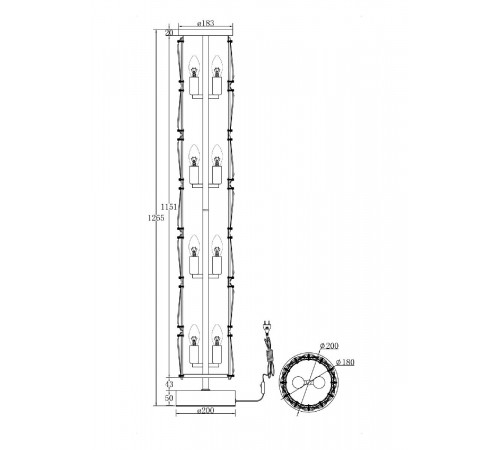 Торшер Maytoni Puntes MOD043FL-08CH Торшер Maytoni Puntes MOD043FL-08CH