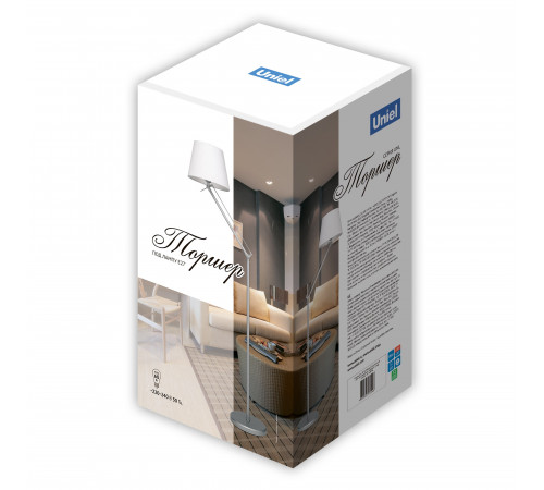 Торшер Uniel UML-T500 E27 SILVER/WHITE UL-00010181
