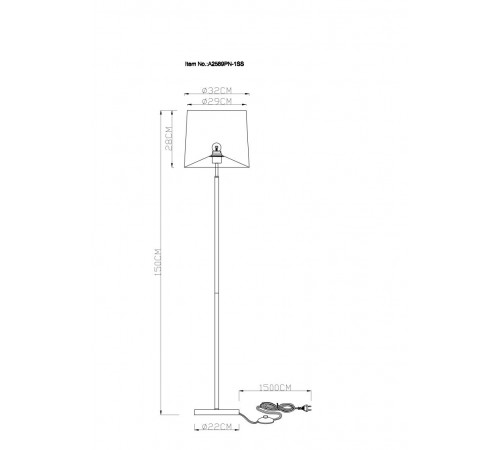 Торшер Arte Lamp RODOS A2589PN-1SS Торшер Arte Lamp RODOS A2589PN-1SS