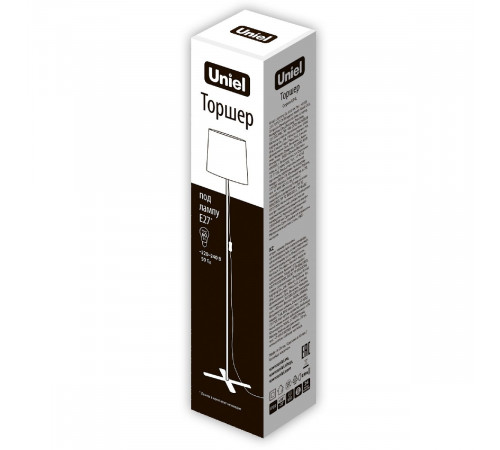 Торшер Uniel UML-T510 E27 BLACK/WHITE UL-00010193 Торшер Uniel UML-T510 E27 BLACK/WHITE UL-00010193