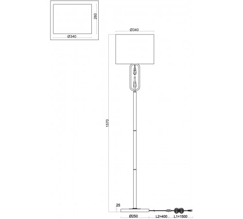 Торшер Freya Riverside FR1007FL-01BS